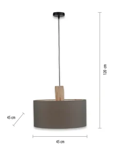 Best Sklep Kaja Lampa wisząca z m abażurem 15112-15 z serii LINEN | Kaja szary