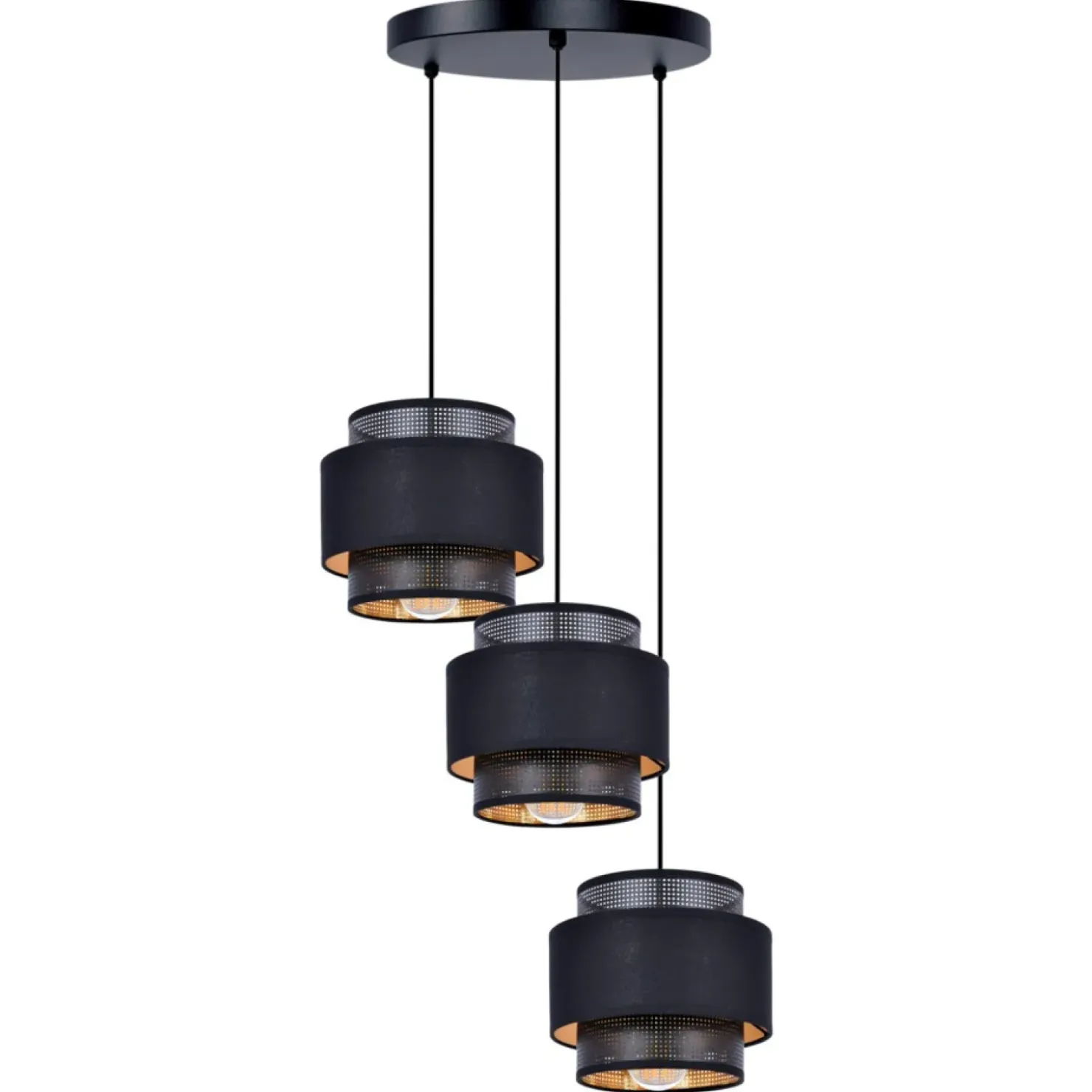Lampa wisząca z trzema abażurami nad stół kuchenny K-5282 z serii AMOS*Sklep Kaja Cheap