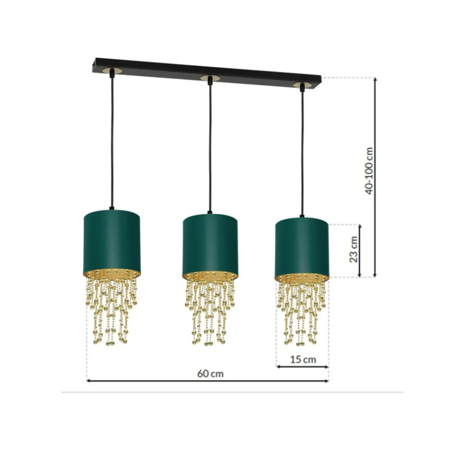 Lampa wisząca z trzema abażurami, kryształowa MLP64500 z serii ALMERIA | Kaja Oś*Sklep Kaja Flash Sale