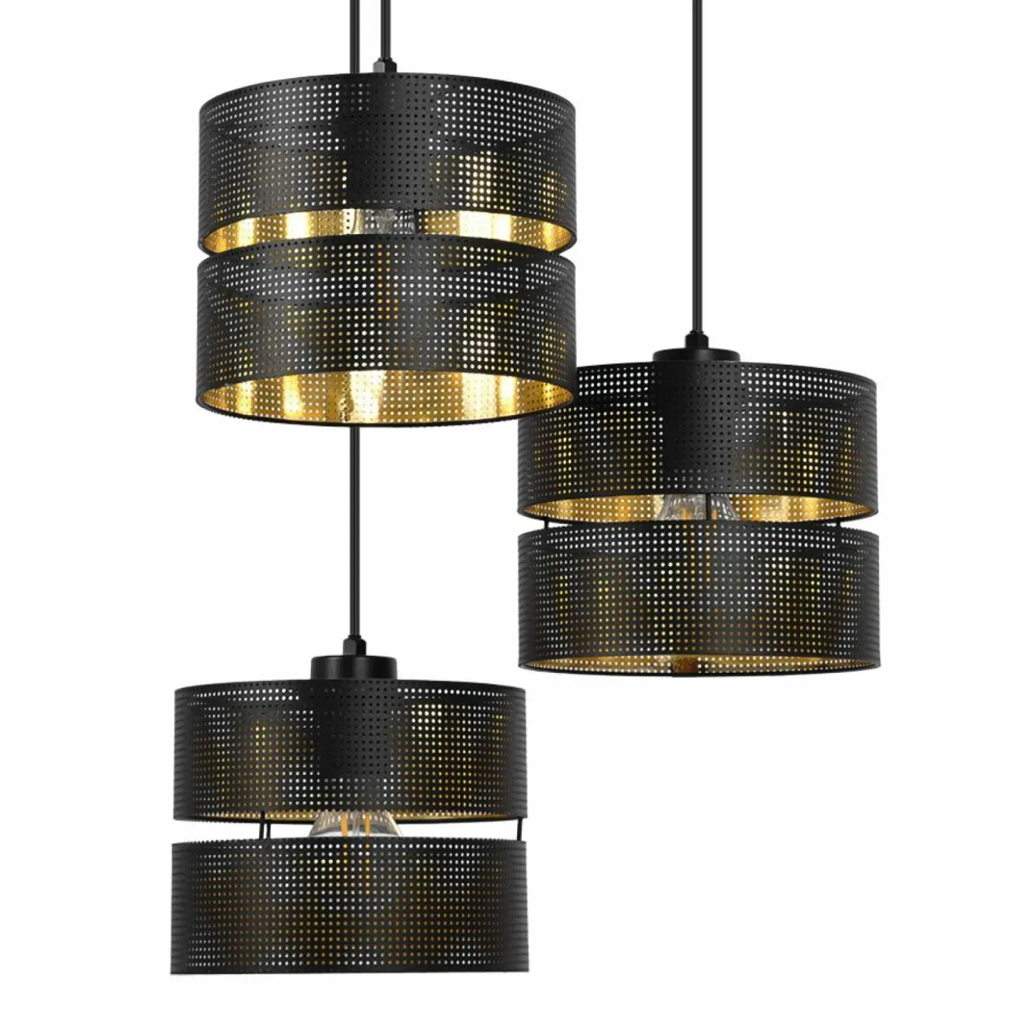 Lampa wisząca z trzema ażurowymi abażurami K-5222 z serii ZIMBO | Kaja*Sklep Kaja Best