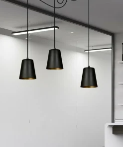 Flash Sale Sklep Kaja Lampa wisząca z trzema czarno-złotymi kloszami 455/3 | Kaja