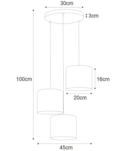 Lampa wisząca z trzema dekoracyjnymi abażurami K-4326 | Kaja*Sklep Kaja Discount