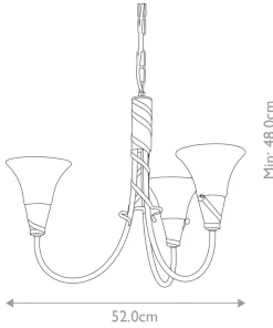 Lampa wisząca, z trzema punkami światła EM3-COPPER z serii EMILY*Sklep Kaja Flash Sale