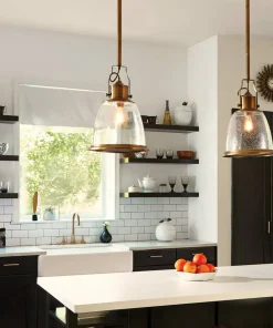 Lampa wisząca z unikalnym szkłem FE-HOBSON-P-M-AB z serii HOBSON*Sklep Kaja Best