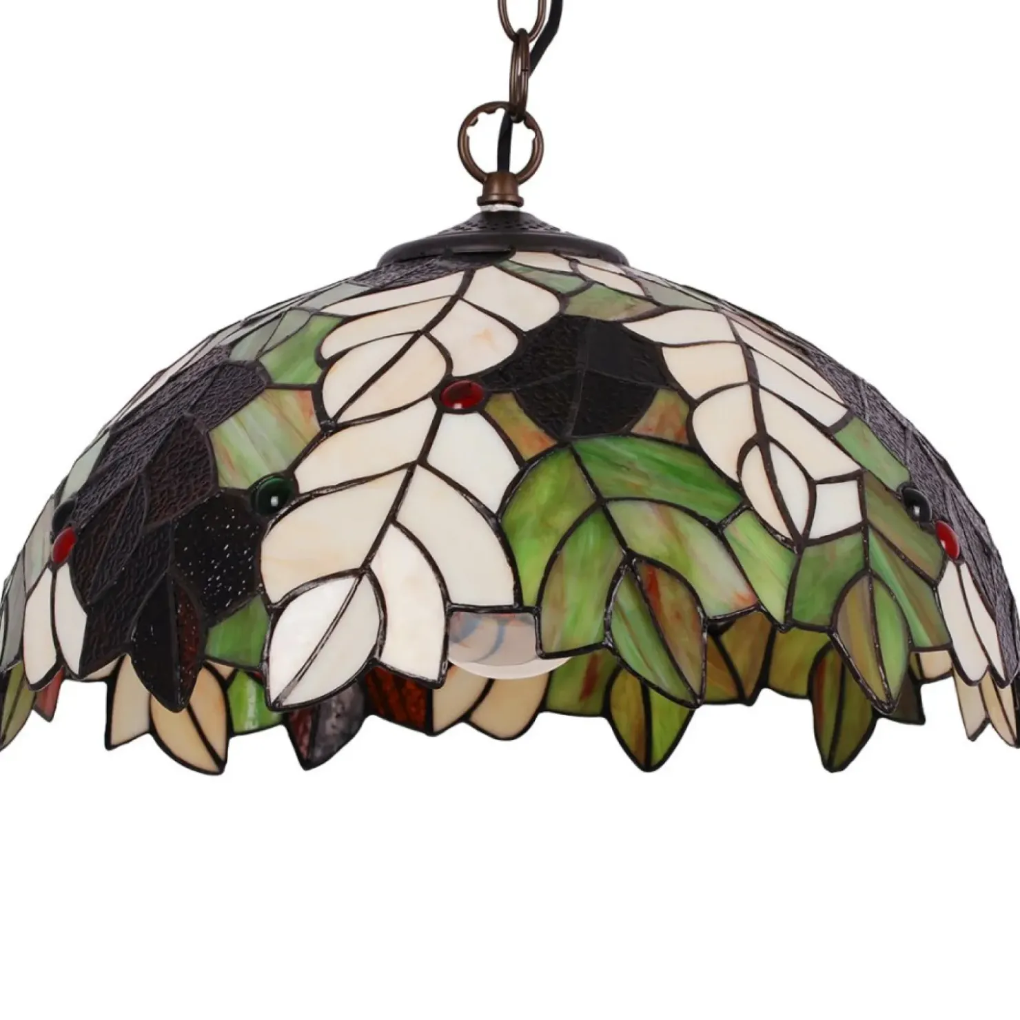Lampa wisząca z witrażowym kloszem K-P161420 FARINA | Kaja Oświetlenie*Sklep Kaja Best