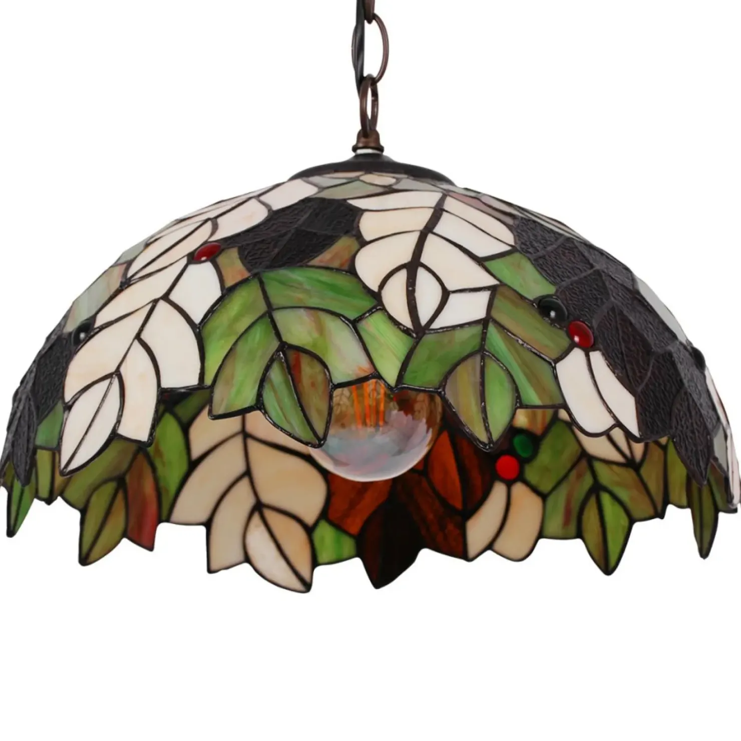 Lampa wisząca z witrażowym kloszem K-P161420 FARINA | Kaja Oświetlenie*Sklep Kaja Best