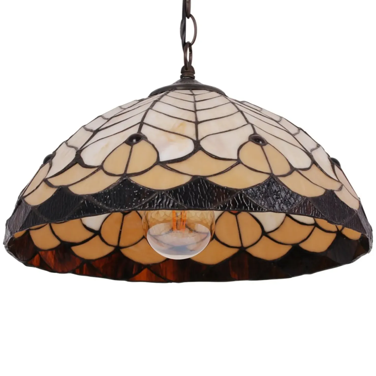 Lampa wisząca z witrażowym kloszem K-P161551 SARGAN | Kaja Oświetlenie*Sklep Kaja Clearance