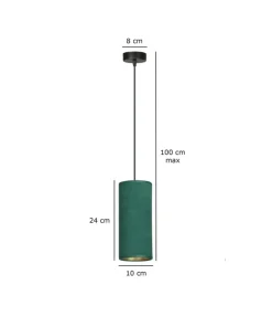 Discount Sklep Kaja Lampa wisząca ze smukłym, kolorowym abażurem 1058/1 BENTE | Kaja