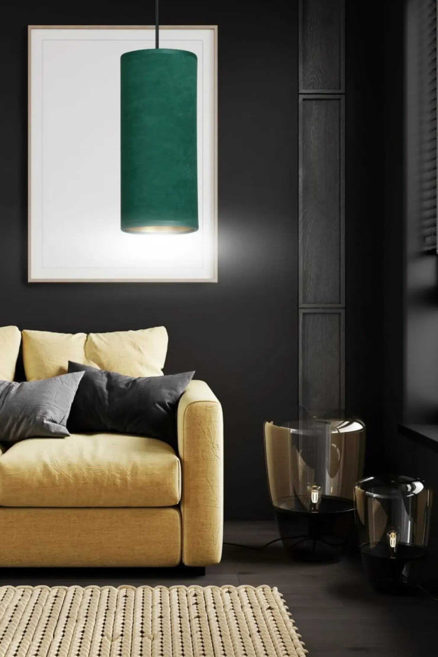 Discount Sklep Kaja Lampa wisząca ze smukłym, kolorowym abażurem 1058/1 BENTE | Kaja