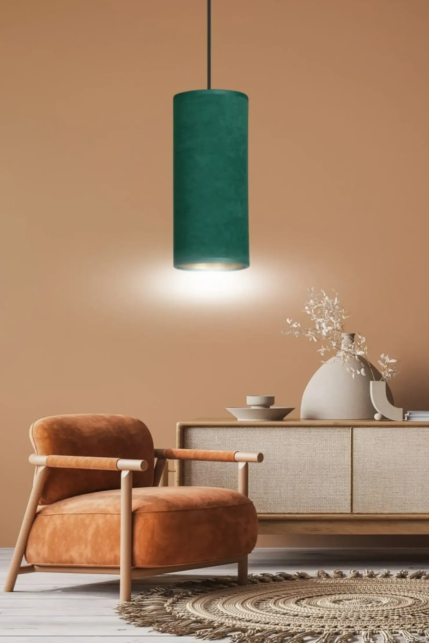 Discount Sklep Kaja Lampa wisząca ze smukłym, kolorowym abażurem 1058/1 BENTE | Kaja