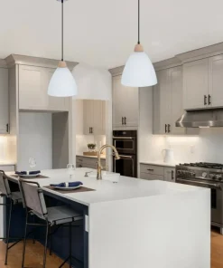Lampa wisząca ze szklanym kloszem, z drewnem 31-16720 z serii NAPOLA | Kaja Oświ*Sklep Kaja Clearance
