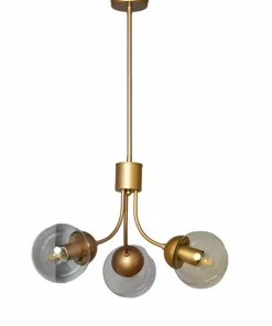 Store Sklep Kaja Lampa wisząca ze szklanymi kloszami ABR-LWZK-3XE27 TEMIDA | Kaja złoty