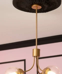 Store Sklep Kaja Lampa wisząca ze szklanymi kloszami ABR-LWZK-3XE27 TEMIDA | Kaja złoty