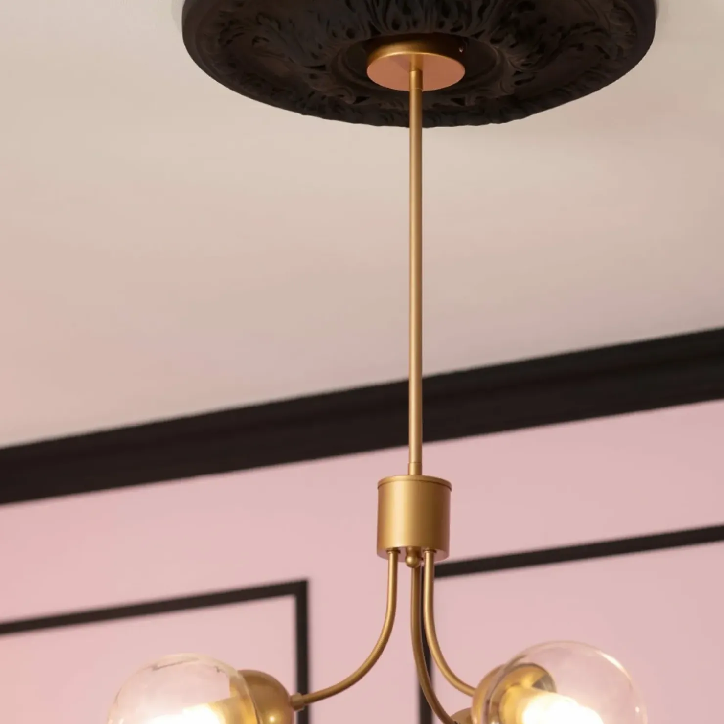 Store Sklep Kaja Lampa wisząca ze szklanymi kloszami ABR-LWZK-3XE27 TEMIDA | Kaja złoty