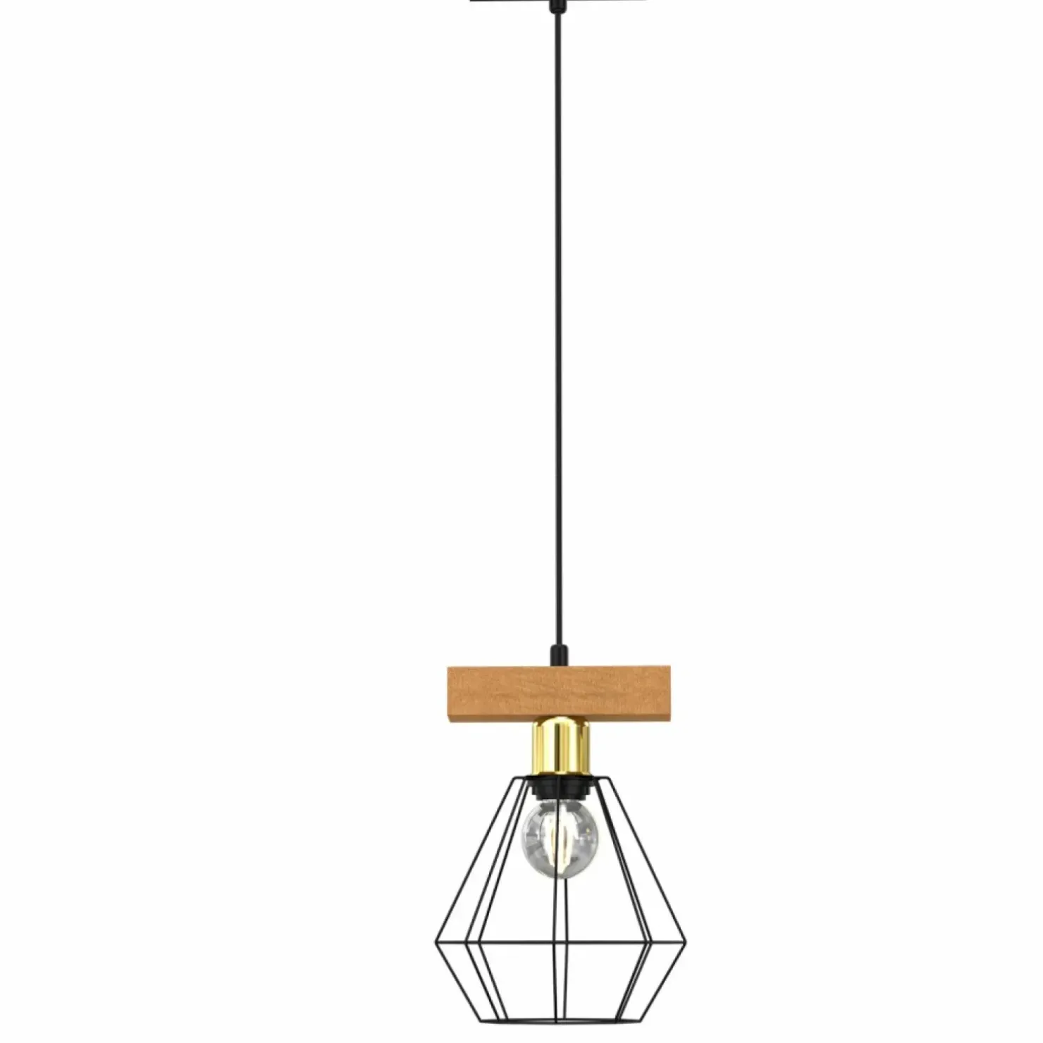 Sale Sklep Kaja Lampa wisząca, złota oprawka, drewniana ozdoba LX 4104 z serii VASTRA