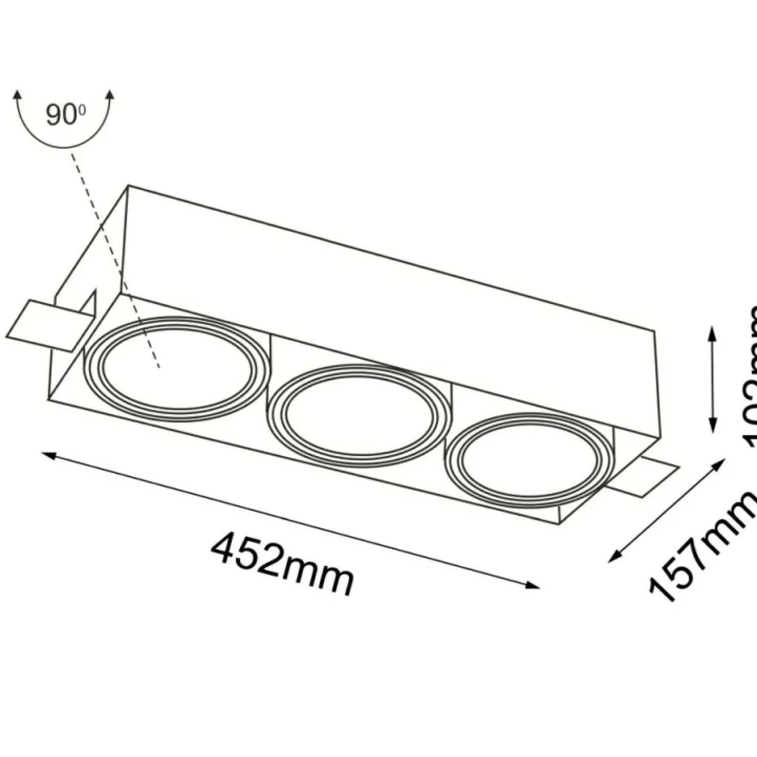 Lampa wpuszczana na 3 żarówki GU10/ES111 ANT 7334 KOMORO | Kaja*Sklep Kaja Online