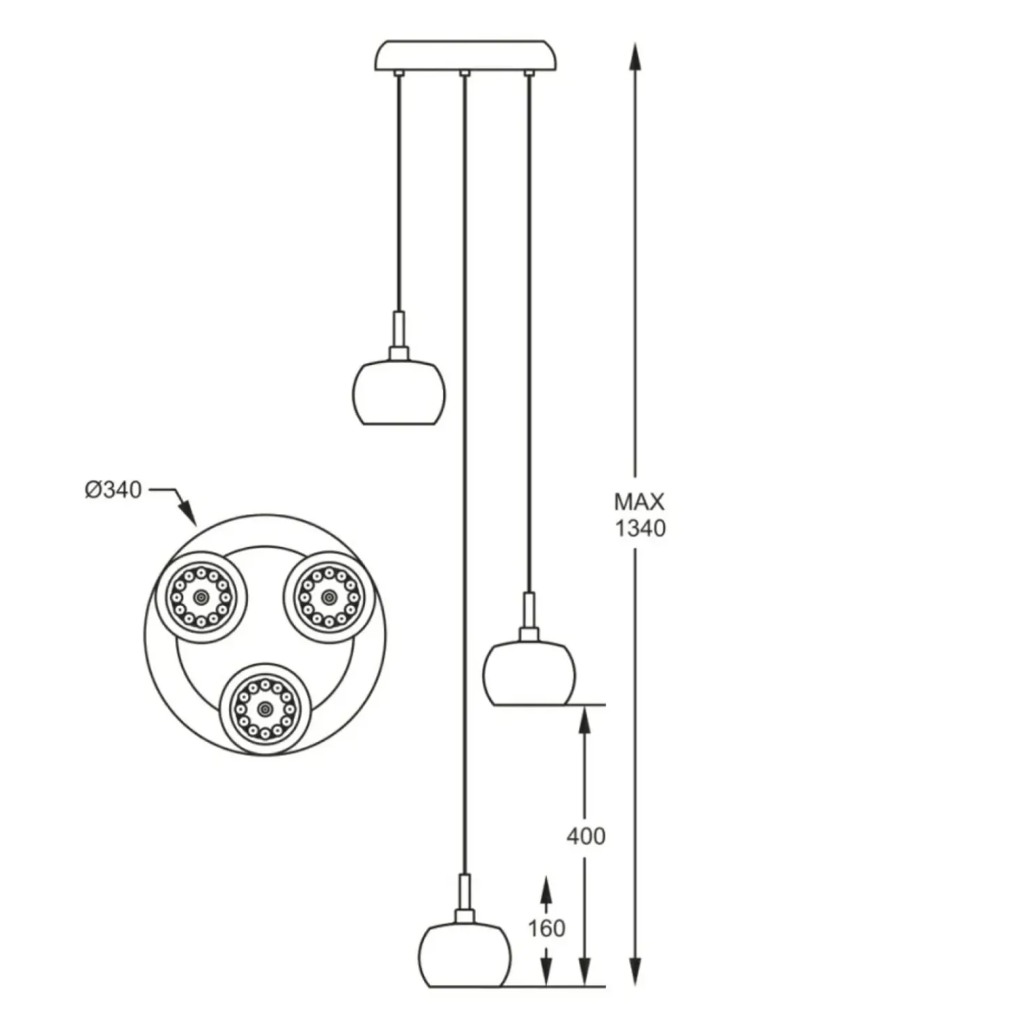 Best Sale Sklep Kaja Lampa z 3 dekoracyjnymi kloszami P0076-03M-B5FZ CRYSTAL | Kaja