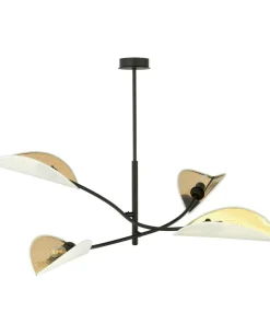 Flash Sale Sklep Kaja Lampa z biało-złotymi, otwartymi abażurami 1107/4 LOTUS | Kaja