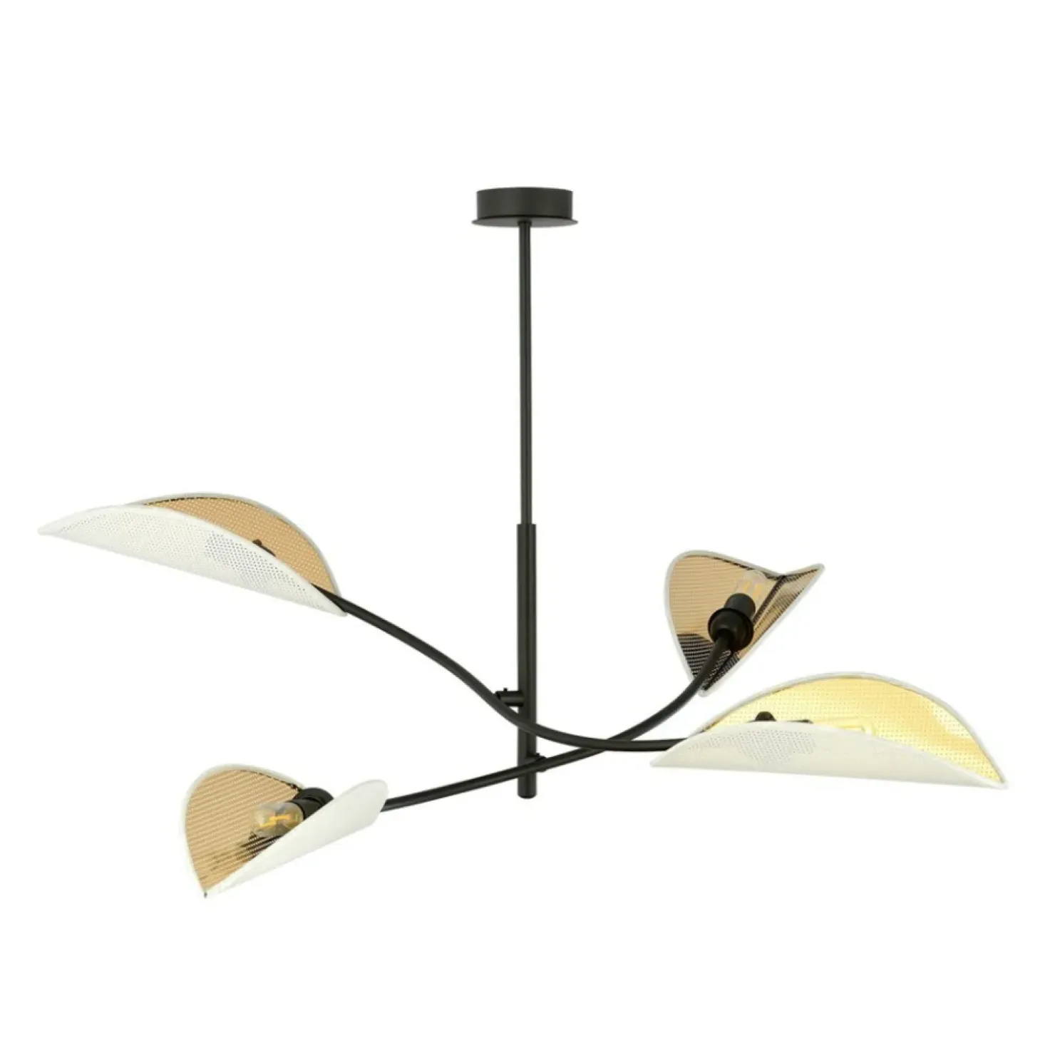 Flash Sale Sklep Kaja Lampa z biało-złotymi, otwartymi abażurami 1107/4 LOTUS | Kaja