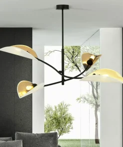 Flash Sale Sklep Kaja Lampa z biało-złotymi, otwartymi abażurami 1107/4 LOTUS | Kaja