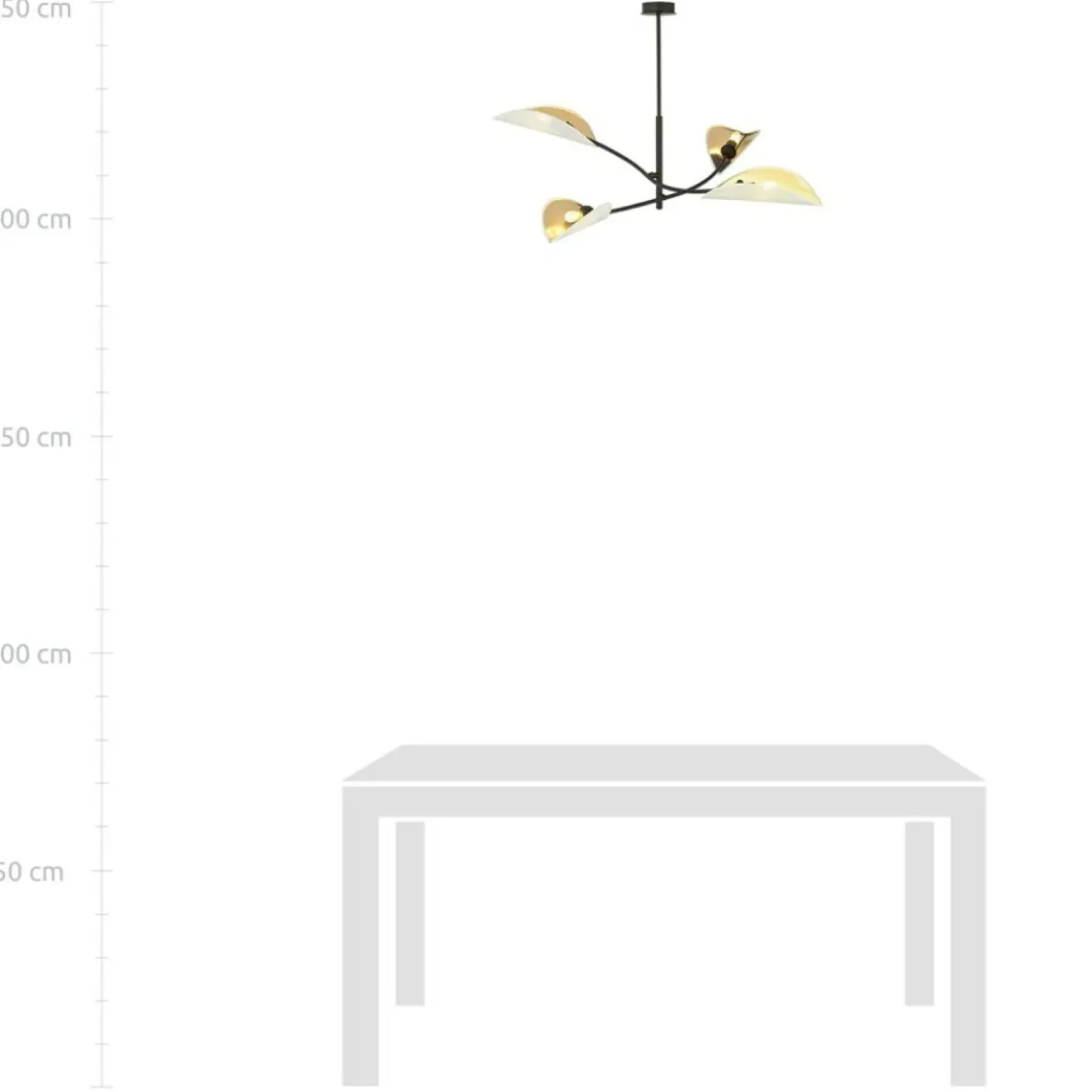Flash Sale Sklep Kaja Lampa z biało-złotymi, otwartymi abażurami 1107/4 LOTUS | Kaja