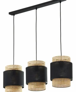 Clearance Sklep Kaja Lampa z czarno-słomkowymi abażurami TK 6541 BOHO | Kaja Oświetlenie