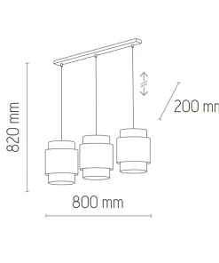 Clearance Sklep Kaja Lampa z czarno-słomkowymi abażurami TK 6541 BOHO | Kaja Oświetlenie