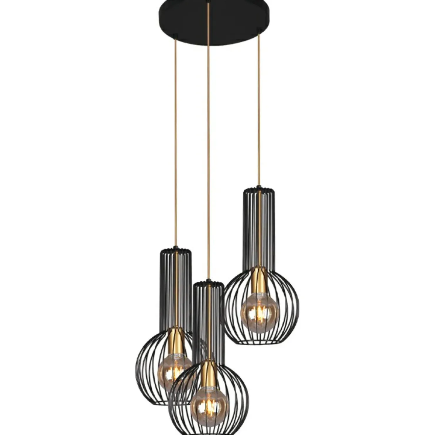 Sale Sklep Kaja Lampa z czarno-złotymi kloszami K-4522 ARVI BLACK | Kaja Oświetlenie