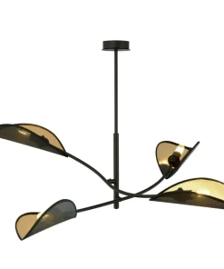 New Sklep Kaja Lampa z czarno-złotymi, otwartymi abażurami 1106/4 LOTUS | Kaja