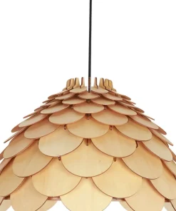 Fashion Sklep Kaja Lampa z drewnianym abażurem ⌀35cm LP-101335/1P S BURGO | Kaja