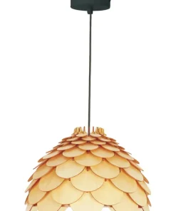 Fashion Sklep Kaja Lampa z drewnianym abażurem ⌀35cm LP-101335/1P S BURGO | Kaja