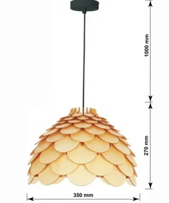 Fashion Sklep Kaja Lampa z drewnianym abażurem ⌀35cm LP-101335/1P S BURGO | Kaja