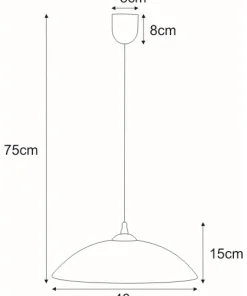 Lampa z kloszem z niebieskim obramowaniem K-3513 UFO | Kaja*Sklep Kaja Best