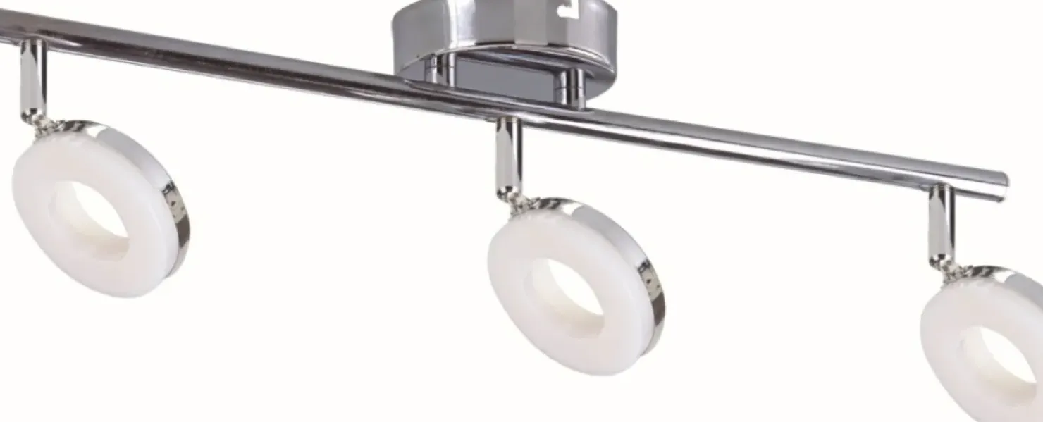 Sale Sklep Kaja Lampa z ledowymi ringami, ciepła barwa 93-60785 THEMA | Kaja chrom