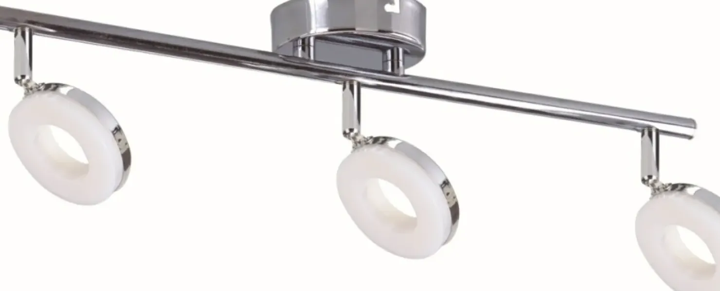 Sale Sklep Kaja Lampa z ledowymi ringami, ciepła barwa 93-60785 THEMA | Kaja chrom