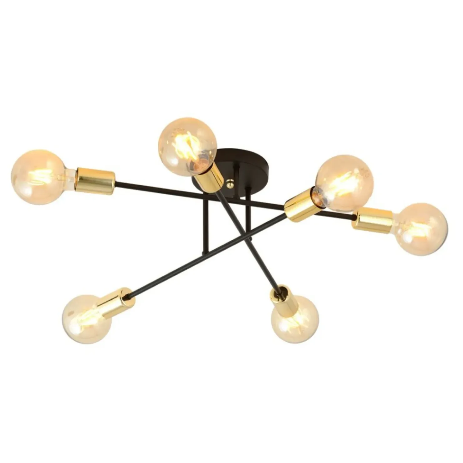 Outlet Sklep Kaja Lampa z odsłoniętymi żarówkami - czarno-złota 1175/6B z serii VEKEN