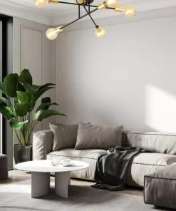 Outlet Sklep Kaja Lampa z odsłoniętymi żarówkami - czarno-złota 1175/6B z serii VEKEN