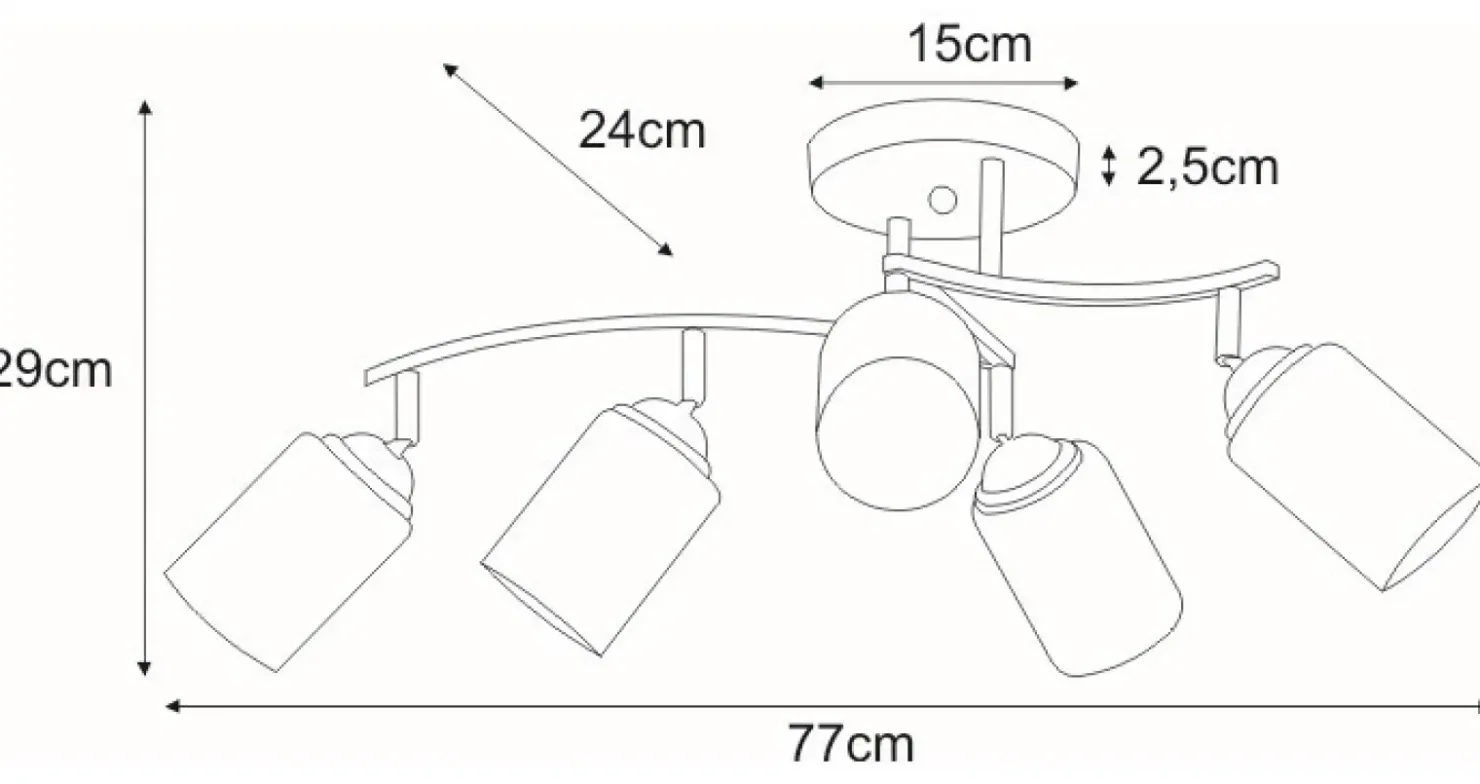 Lampa z ozdobnymi kloszami K-JSL-6090/5 CHR ALIX | Kaja Oświetlenie*Sklep Kaja Outlet