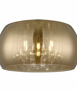 Lampa ze złotym kloszem, do sypialni C0076-05L-F4HF CRYSTAL | Kaja*Sklep Kaja Best