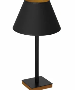 Lampka nocna, czarno-złoty, zwężany abażur LX 3760 z serii TABLE LAMPS*Sklep Kaja Flash Sale