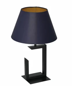 Lampka nocna z granatowo-złotym abażurem LX 3399 z serii TABLE LAMPS*Sklep Kaja Flash Sale