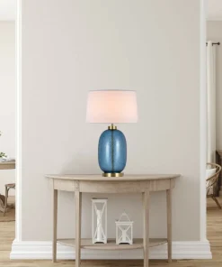 Lampka nocna z niebieską, szklaną podstawą LP-919/1T BLUE AMUR | Kaja*Sklep Kaja Flash Sale