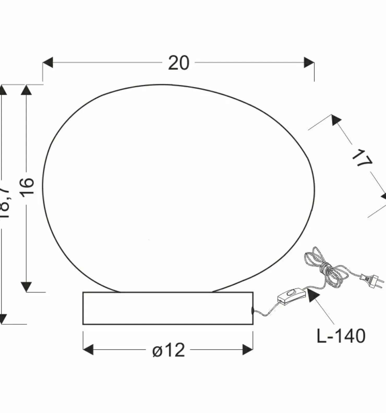 Lampka nocna z nieregularnym kloszem 41-35219 STONES | Kaja*Sklep Kaja Sale