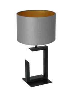 Lampka nocna z szaro-złotym abażurem LX 3404 z serii TABLE LAMPS*Sklep Kaja Sale