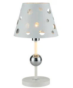 Lampka stołowa biała z abażurem LEDEA 50501111 BATLEY | Kaja*Sklep Kaja Fashion