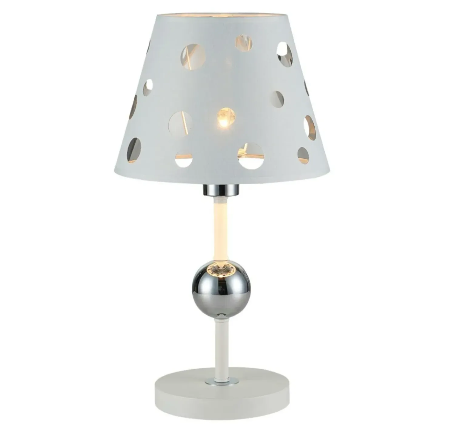 Lampka stołowa biała z abażurem LEDEA 50501111 BATLEY | Kaja*Sklep Kaja Fashion