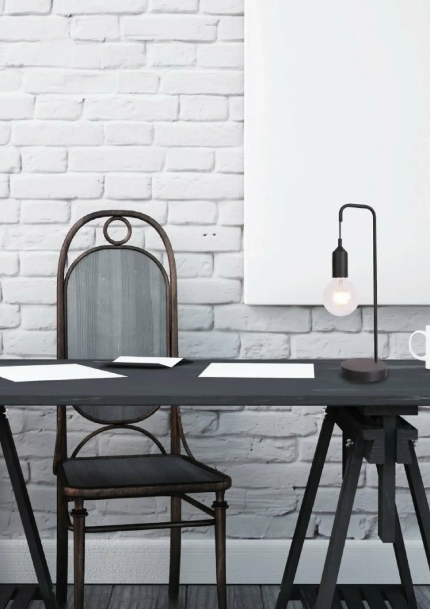 Lampka stołowa czarna minimalizm LEDEA 50501194 LAREN | Kaja*Sklep Kaja Online