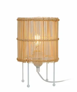 Lampka stołowa w stylu eco, wiklinowy abażur T19073D-D15 z serii EDIN*Sklep Kaja Fashion