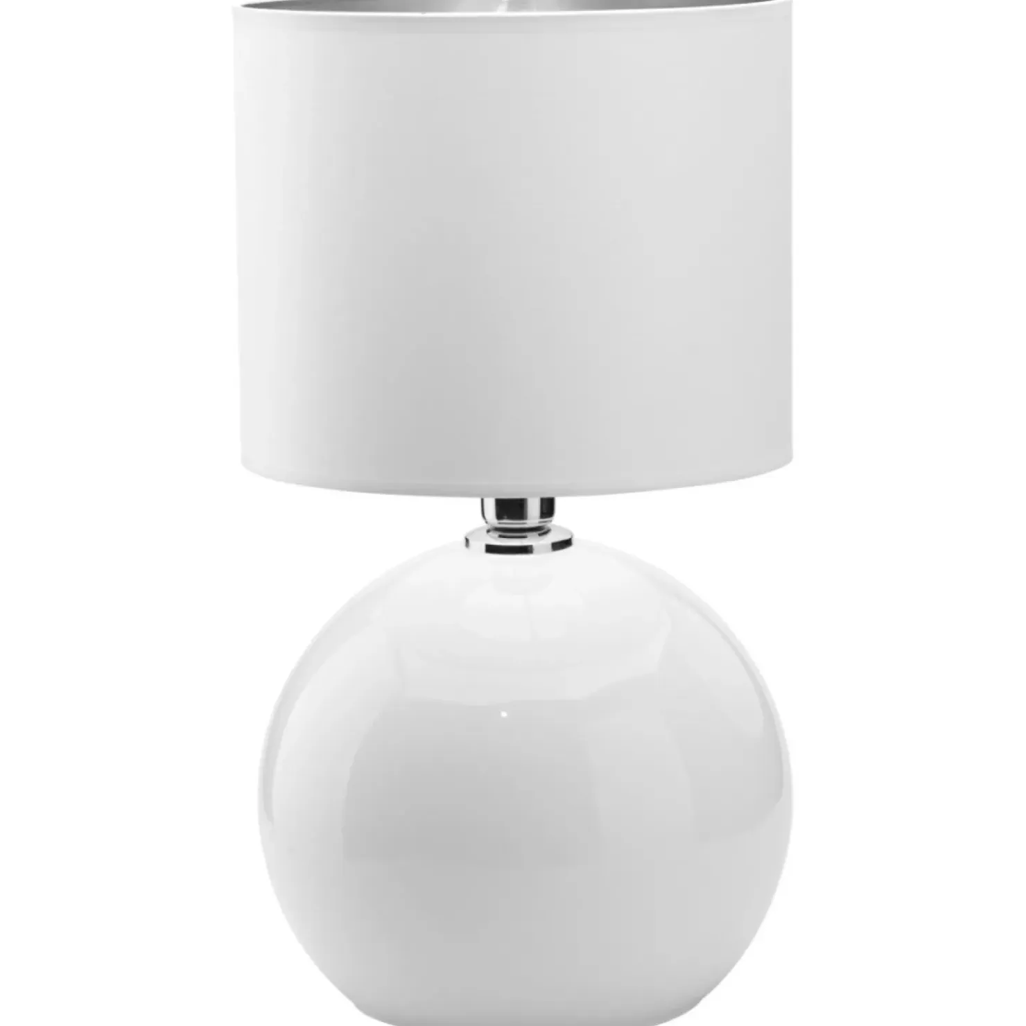 Lampka stołowa z biało-srebrnym abażurem TK 5066 PALLA | Kaja*Sklep Kaja Store