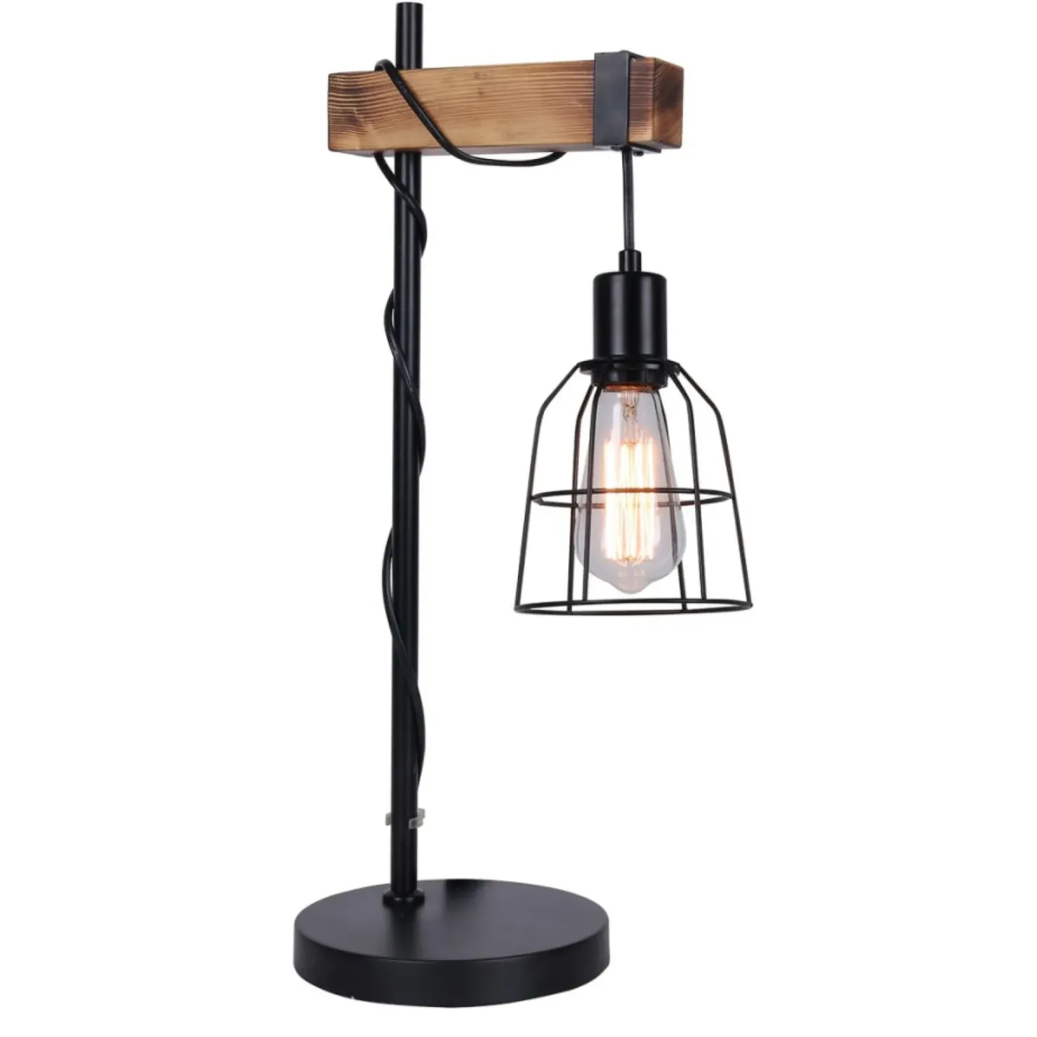 Lampka stołowa z drewnianym ramieniem TB-4290-1 PONTE | Kaja*Sklep Kaja Discount